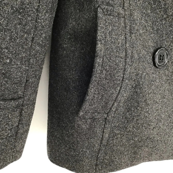 Herman Kay Women’s Wool Blend Pea Coat Double Breasted Grey Size Small - Picture 6 of 8